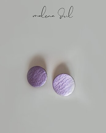 GAJA Małe kolczyki koła liliowe metaliczne minimalistyczne  skóra naturalna, Malena Dul