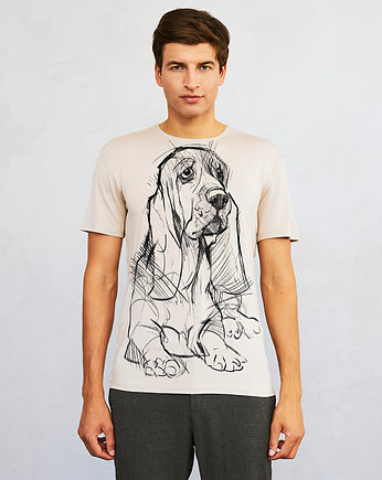 Basset Dog Men's T-shirt hummus, SELVA