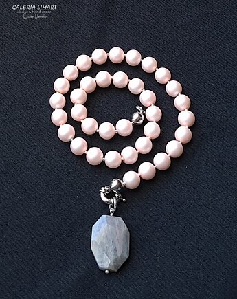 ELEGANCKO Naszyjnik z pięknych szklanych pereł z wi, Galeria Limart