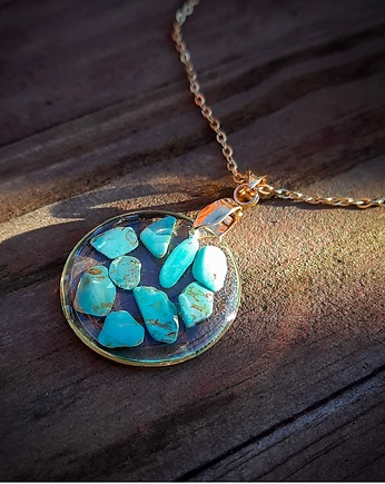 Wisiorek z turkusem, Figa handmade accessories