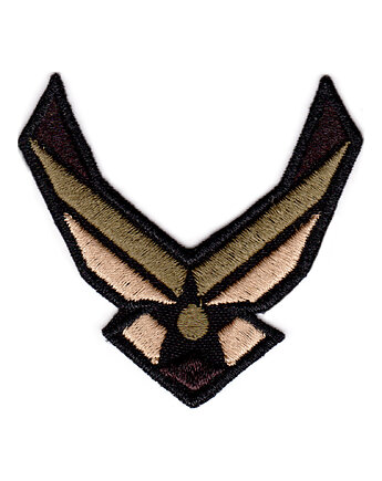 Naszywka naprasowanka US AIR FORCE termo haft POLSKIE 6x5,8cm zielona, Wyszywane