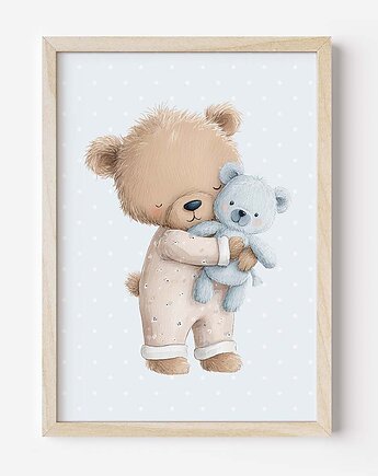 Plakat Na Ścianę Dla chłopca Niebieskie misie nr. 4, Dekoracjan