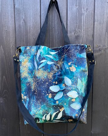 Torba na ramię XXL - print szuwary, PRACOWNIA 166