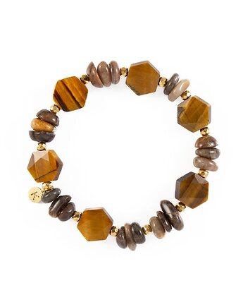 Bransoletka z brązowych kamieni - Wersja Pozłacana, Kulka Bransoletki