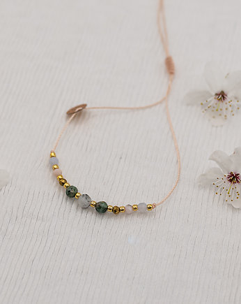 Bransoletka dla Raka - Selenit Opal Chalcedon Szmaragd, w hand works