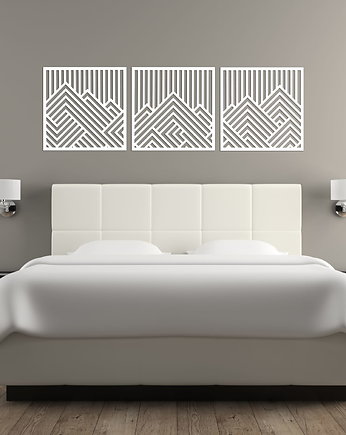 3D DEKORACYJNE PANELE GEOMETRYCZNE, NOWOCZESNA DEKORACJA ŚCIENNA, BIAŁY, ORNAMENTI