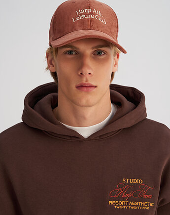 Sztruksowa czapka BASEBALLOWA ceglana, HARP TEAM