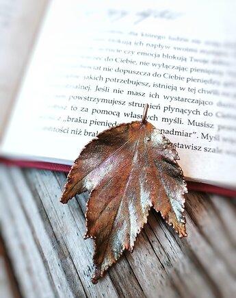 Liść miedziany Klon Czerwony III, Treemasters Copper Jewelry