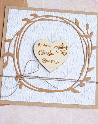 Pamiątka Chrztu Świętego : biel : listki, kaktusia