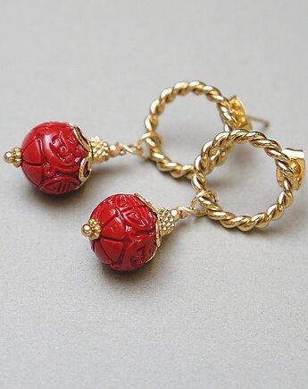 Alloys Collection - Red koral vol. 2 kolczyki, KiKa pracownia