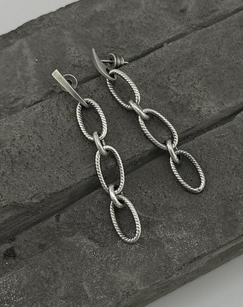 Kolczyki srebrne Chain, RayOfArt
