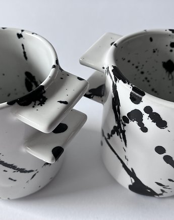 Kubek #04 /white and black, 190 ml/z serii Architecture, Handverk