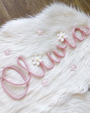 Personalizowane imię z włóczki - wyjątkowa ozdoba do pokoju dziecka, Włóczkopis