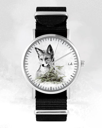 Zegarek - Lis - czarny, nylonowy, unisex, yenoo