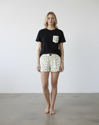 Piżama Unisex bawełniana w wakacyjny wzór ananasy, HisOutfit