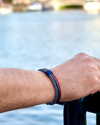 Męska bransoletka rzemień + linka paracord, Argento akcesoria