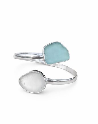 Open Bracelet Doubletrouble Silver 925, bluewavestudio