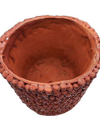 Doniczka Ceramiczna Ręcznie Robiona 18x19 cm Ozdobna Na Taras i Do Ogrodu, Sklep Angelos