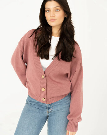 Kardigan Wool Me Tender Rose Denim 100% Wełna Merino, MKTP