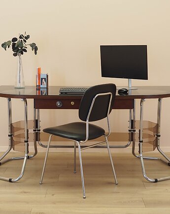 Biurko mahoniowe, włoski design, lata 80, produkcja: Włochy, Przetwory design
