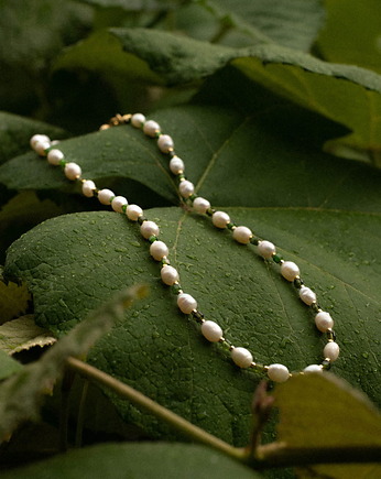 Naszyjnik ICON choker z perłami i zielonymi diopsydami, LEO jwlr