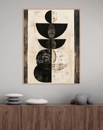 Geometria natury - Plakat, druk - Minimalizm, Boho, Loft #128, Black Sapphire Art