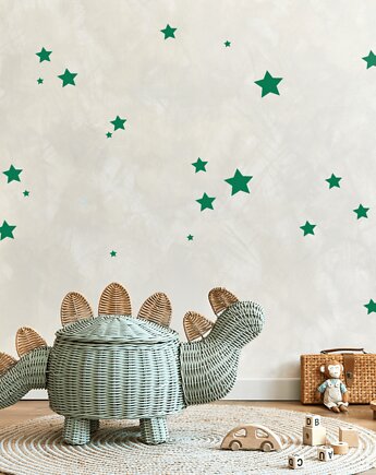 Naklejki na ścianę do pokoju dziecka. Gwiazdki w kolorze zielonym, Wallie Studio Dekoracji