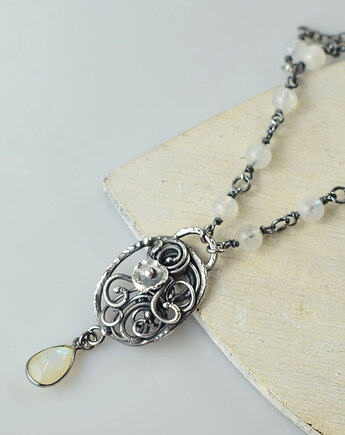 Soreva - srebrny naszyjnik wire-wrapping II, Sunflower Kornelia Kubinowska