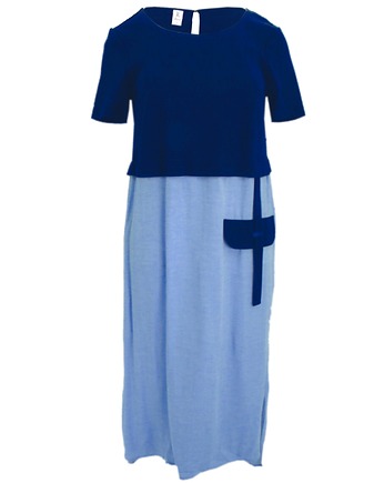 Sukienka łączona dzianina i zwiewny batyst dwukolorowy, LaRime concept