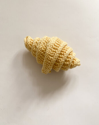 Mini szalik z merynosa żółty masełkowy, knots