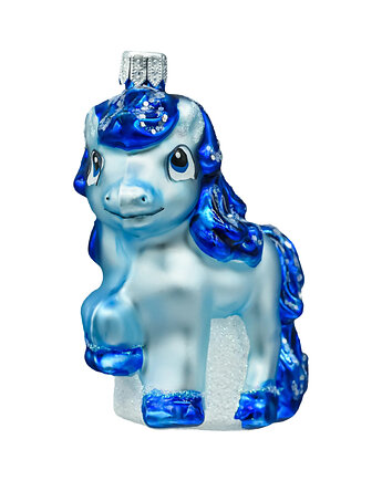 Bombka choinkowa szklana ręcznie malowana: Kucyk Pony: niebieski, Syn Bombkarza