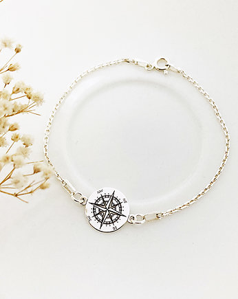 Grawerowana Bransoletka z kompasem, Anemon Atelier