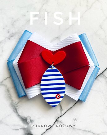 Brosza Pop Art z Rybką Marine New Kolekcja FISH, Pudrowy Różowy