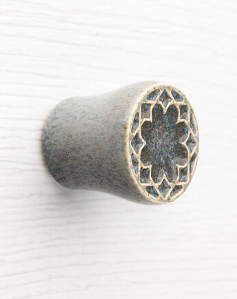 Ceramiczna gałka do mebli szaro-brązowa wz.14, pracowniazona