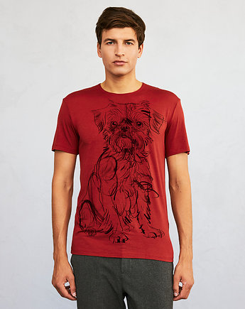 Brussels Griffon Dog Men's T-shirt marsala, SELVA