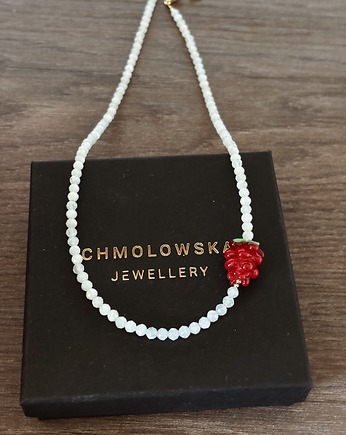 Naszyjnik damski Kamień księżycowy i Malina, Chmolowska Jewellery