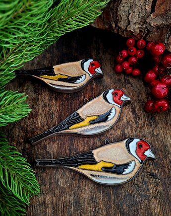 Ceramiczny ptak  3 sztuki dekoracja ścienna, Wooden Love