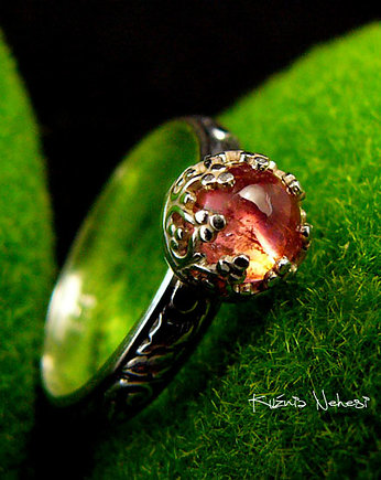 Pierścień – Toris - Turmalin Różowy Srebro , Kuźnia Nehesi