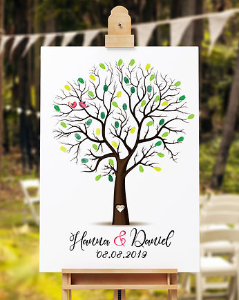 Obraz na płótnie Drzewo wpisów gości + 3 tusze, Pankmat