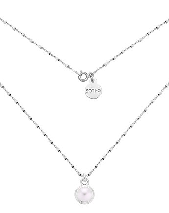Srebrny naszyjnik z perłą SWAROVSKI CRYSTAL, SOTHO