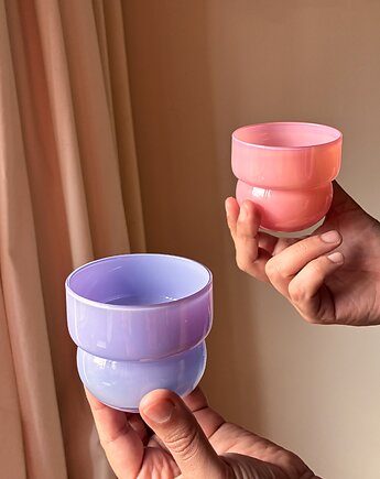 SZKLANKI RUNO MIX REGULAR (2szt.) niebieskofioletowy + grejpfrutowe, FORMY PROSTE