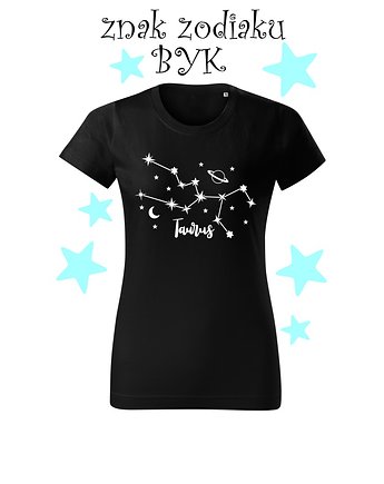 Koszulka T-shirt ze znakiem zodiaku BYK/ Folia Flex, OSOBY - Prezent dla 10 latki