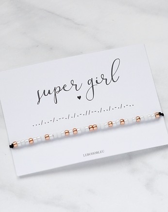 SUPER GIRL Morse Code Bracelet, Le Boho Bleu