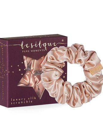 LE SILQUE Gumka do włosów z jedwabiu z kryształkami - ROSE GOLD, Le Silque