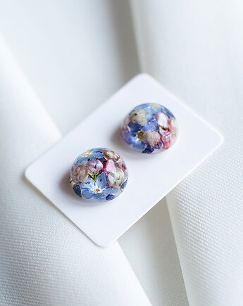 Kolczyki sztyfty z kompozycją z kwiatów, nature gift