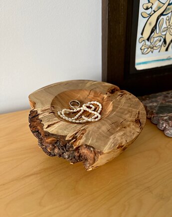 Dekoracyjna miseczka z czeczoty topoli o naturalnym ubarwieniu, LineWood