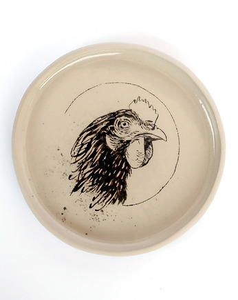 Talerz - portret kurki, cynamon studio