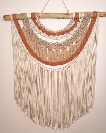 Makrama na gałęzi do salonu ozdoba ścienna dekoracja prezent, miaukramy