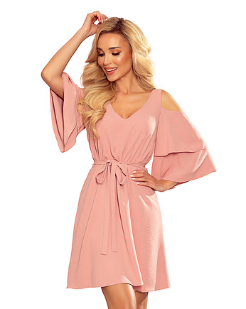 292-5 MARINA zwiewna sukienka - pudrowy róż, NUMOCO
