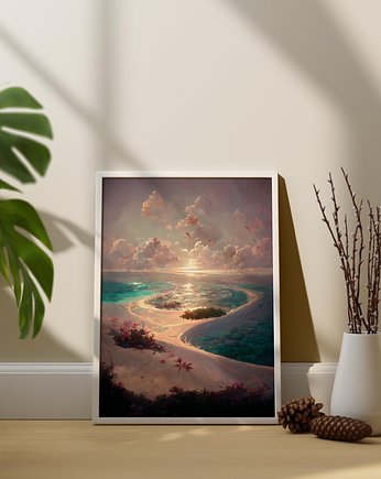 Plakat Rajskie Kolorowe Jezioro, Abstraktoria